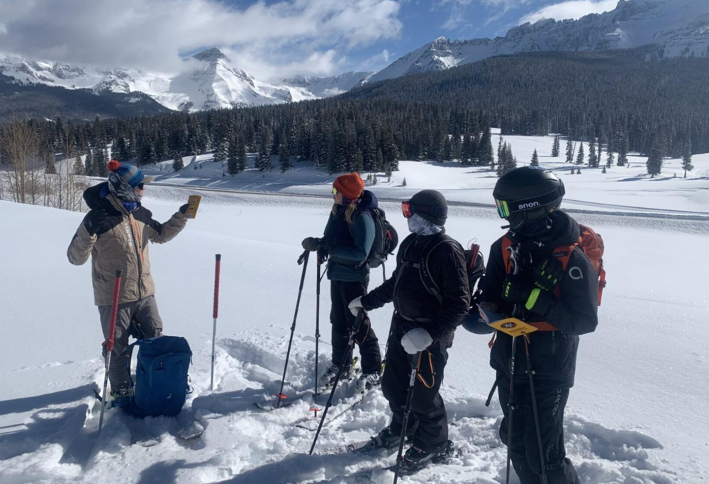Students taking avalanche course