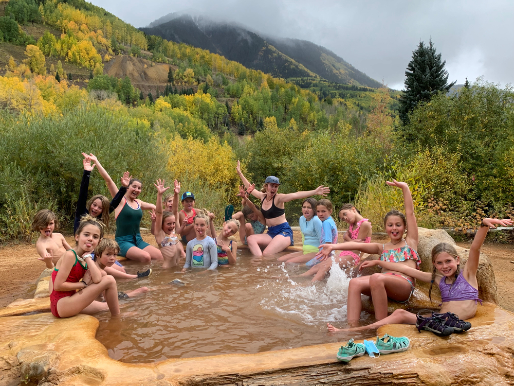 Students soaking in Rico Hotsprings